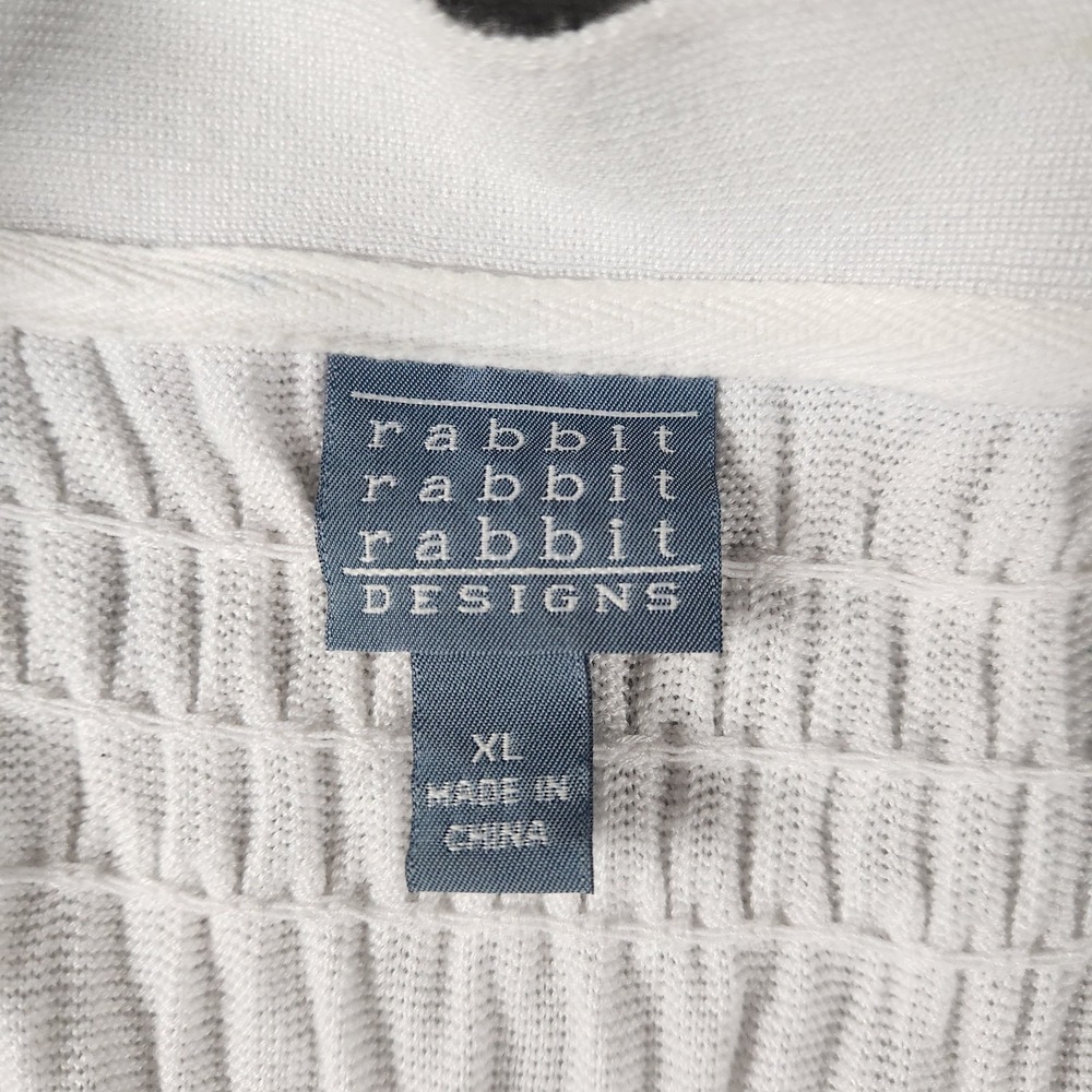 Rabbit Rabbit Rabbit White Open Front Cap Sleeve Cardigan Size Medium M - Picture 4 of 5